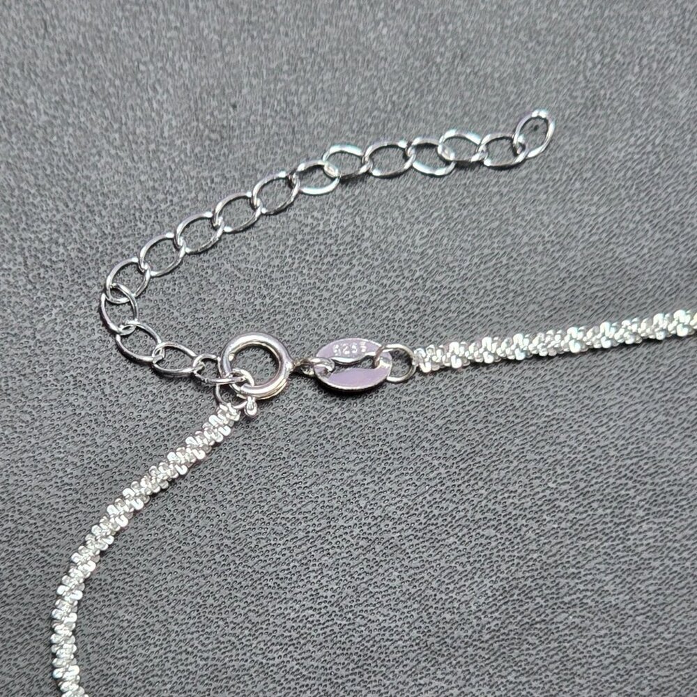 Sterling Silver‎ Glittering Necklace With Radiant Red Solitaire Pendant (NWOT) - Picture 5 of 7
